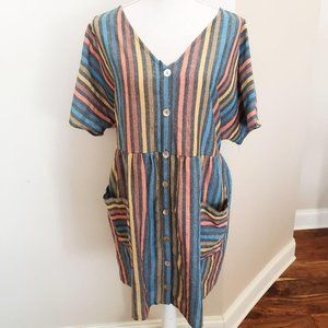 Entro Vertical Stripped Tunic with Pockets size xl